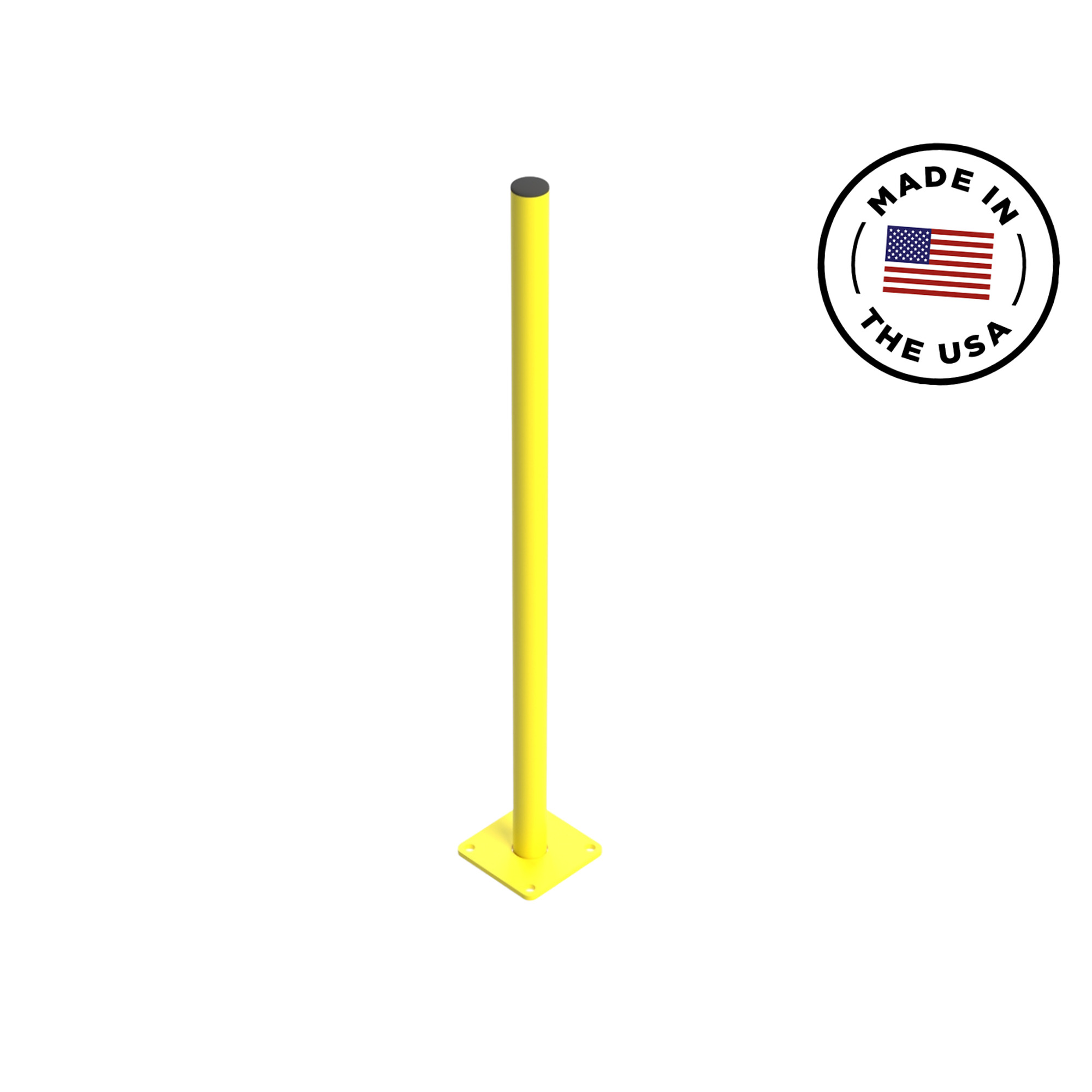 Safety Rail Co. Self-Closing Gate Hitch Post — Powdercoat Yellow — OSHA Compliant — Made in USA